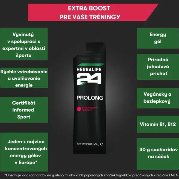 Prolong H24 Energetické gély - príchuť jahoda